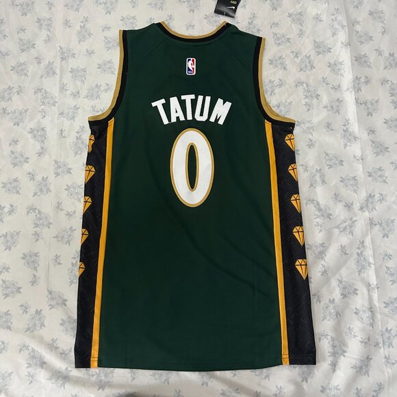 NBA Regata Nba Boston Celtics Verde Diamante Tatum #0 Jersey - Picture 6 of 6